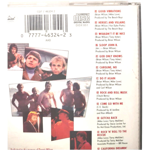 Vntg Beach Boys CD Pop Rock Made In USA 1980s 25 Song Compilation Album Surfin - Picture 6 of 6